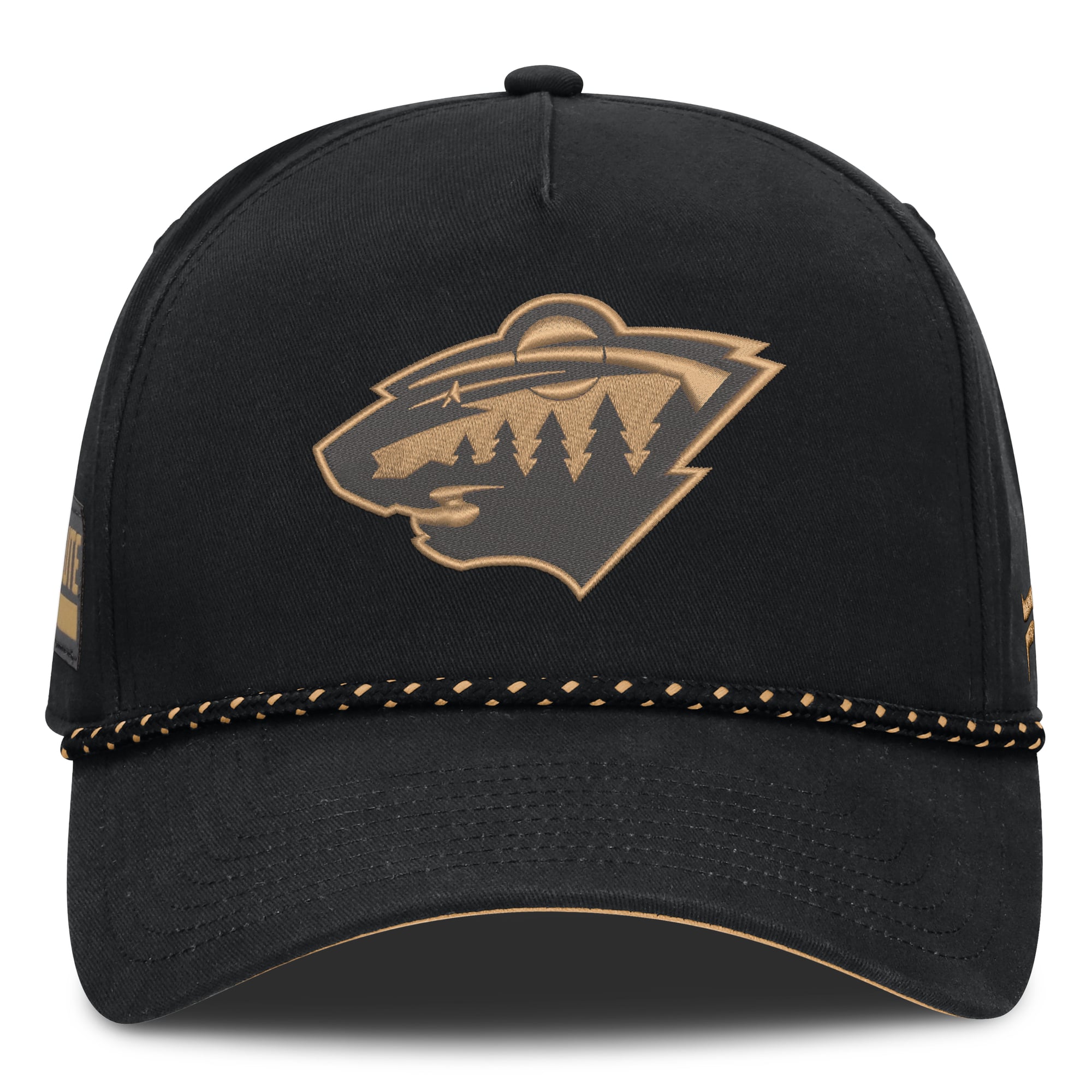 Men's Fanatics Black Minnesota Wild Military Appreciation Authentic Pro A-Frame Adjustable Hat